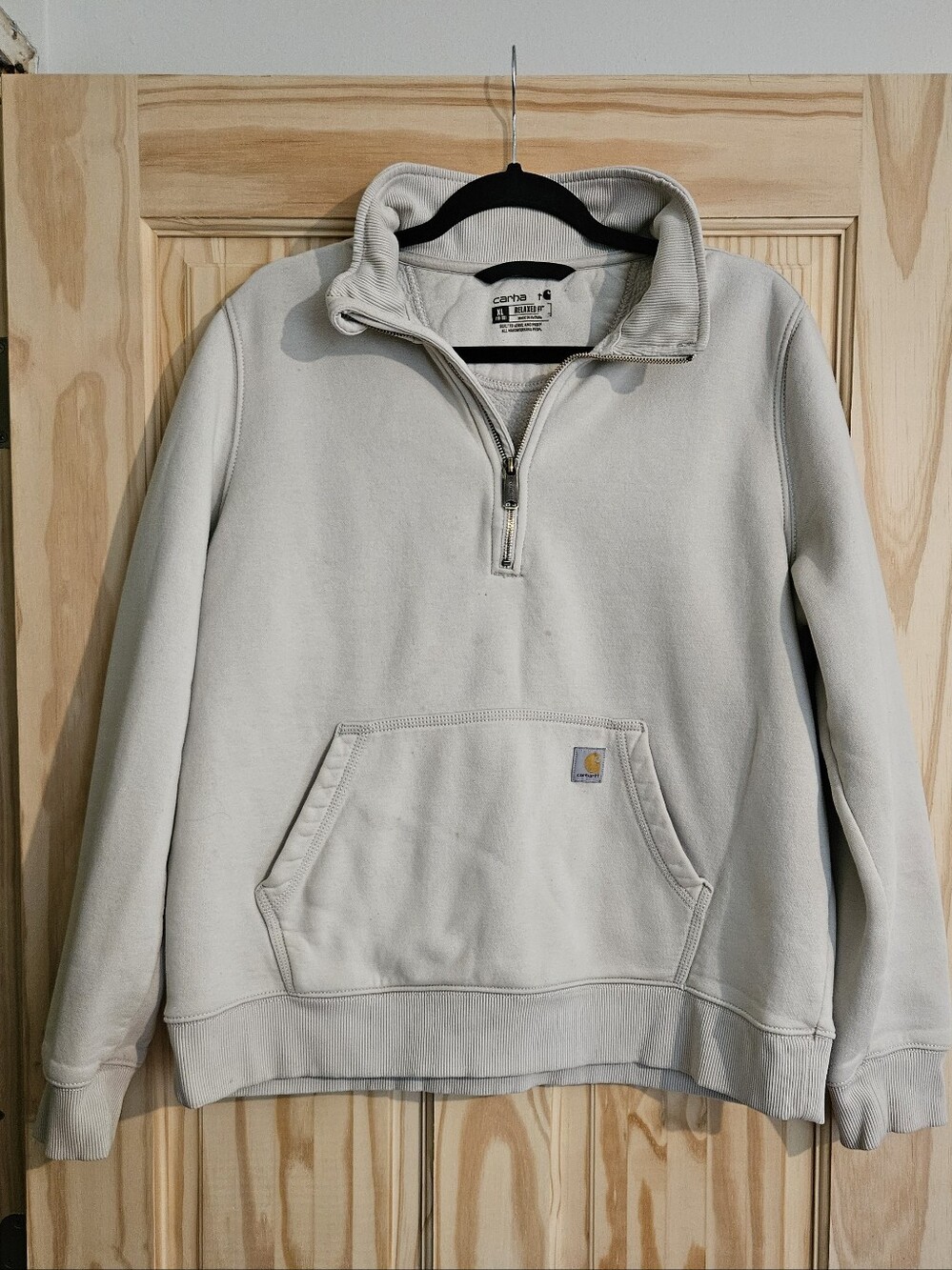 Womens Carhartt Light Beige Quarter-Zip Pullover